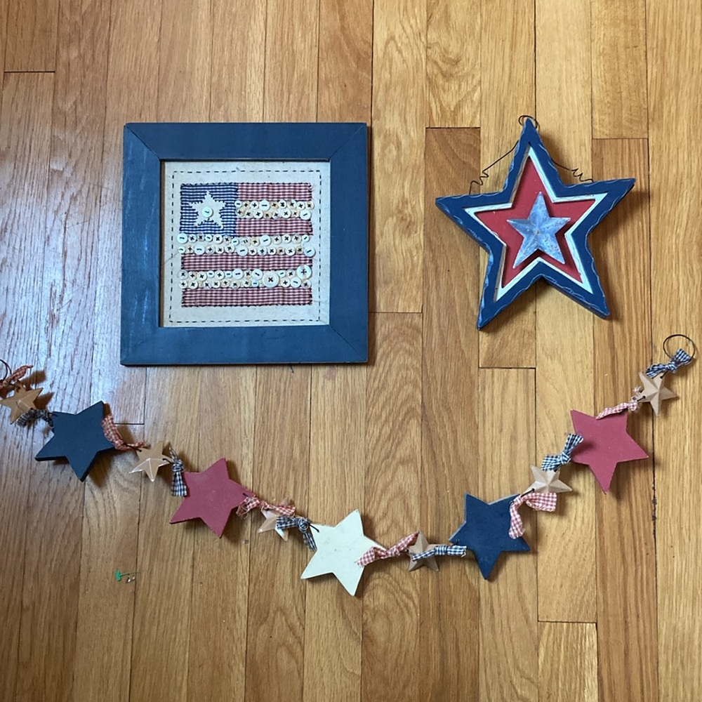 Patriotic Star Wooden Wall Decor Set